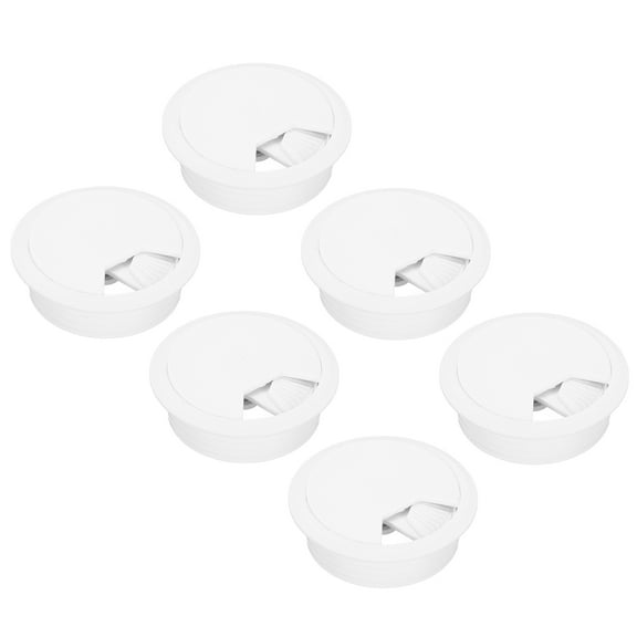 6 Pcs Desk Grommet 2 Inch(50mm), Round Desk Cord Hole Cover, White