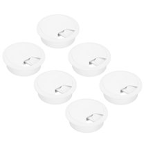 6 Pcs Desk Grommet 2 Inch(50mm), Round Desk Cord Hole Cover, White