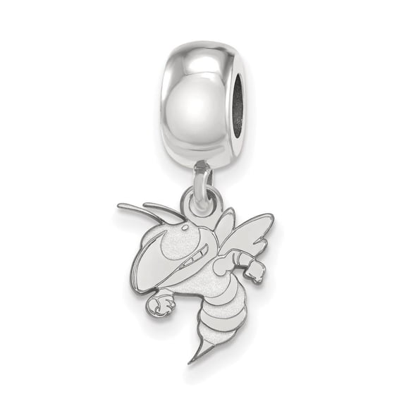 Sterling Silver LogoArt Official Licensed Collegiate Georgia Institute of Tech Small Dangle Bead