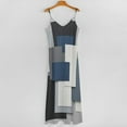thumbnail image 5 of Abstract Geometric Art Blue Black Grey Sleeveless Dress Loose Women's Dress Dresses Luxury Evening Dresses, 5 of 9