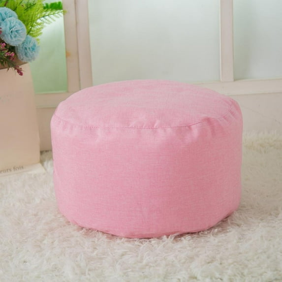 Unstuffed Faux Leather Pouf Cover, Handmade Footstool Ottoman Storage Solution, Floor Footrest Cushion,Gifts for Family and Friends- 16.5”x12.5”