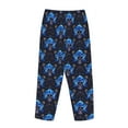 thumbnail image 5 of Goofa cool blue flower Skull Printed Soft Pajama Pants for Women, Wide Leg Comfy Casual Lounge Yoga Pants-Large, 5 of 9
