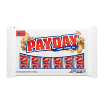 Payday Peanut Caramel Candy, Bars 1.85 oz, 6 Count