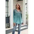 thumbnail image 7 of Weardear Women Long Sleeve Shirts V Neck Fall Tops Loose Fit Dressy Casual Blouses Pleated Tunic Tops, 7 of 7