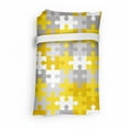 thumbnail image 4 of Abstract Fabric Shopping Tote, Puzzle Pieces Pattern Modern Contemporary Geometric Art Repetition, Portable and Foldable Bag to Keep in Pocket Bag Purse & Car, Earth Yellow and Grey, by Ambesonne, 4 of 4