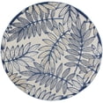 thumbnail image 1 of homeroots 384881 Tapis d'Extérieur 4 Pieds Rond Ivoire et Feuilles Marines Intérieur Extérieur, 1 of 1