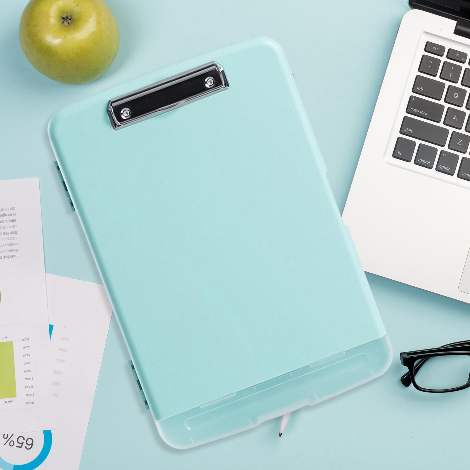 SunniMix Clipboard with Storage Folder with Pen Holder, Dustproof, High Capacity, Nursing light blue
