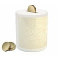 thumbnail image 2 of Ivory Piggy Bank, Victorian Curved Renaissance Style Leaves Branches Classic Petals Illustration, Ceramic Coin Bank Money Box for Cash Saving, 3.6" X 3.2", Cream, by Ambesonne, 2 of 4