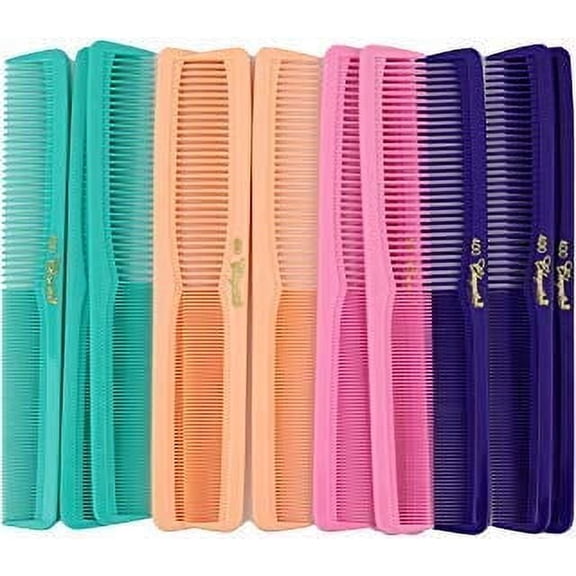 7 Inch All Purpose Hair Comb – Hair Cutting & Styling Combs for Barbers & Hairstylists, Professional Salon Tool, Fresh Mix Colors, 12-Pack​