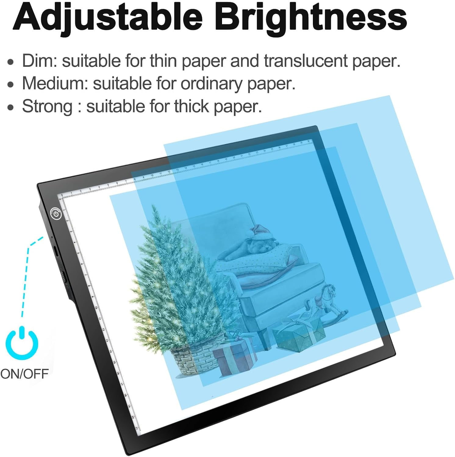 Rechargeable Tracing Light Box, Ultra-Thin Adjustable Battery Powered Artcraft LED Tracer Light Pad Tablet for Drawing, Sketching, Animation, Stenciling, Diamond Art Painting Kits for Adults