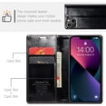 thumbnail image 6 of Leather Case for iPhone 13 Mini Card Slot Folio Flip Wallet Case for iPhone 13 Mini Premium PU Magnetic Kickstand Cover Soft TPU Inner Case Black, 6 of 7