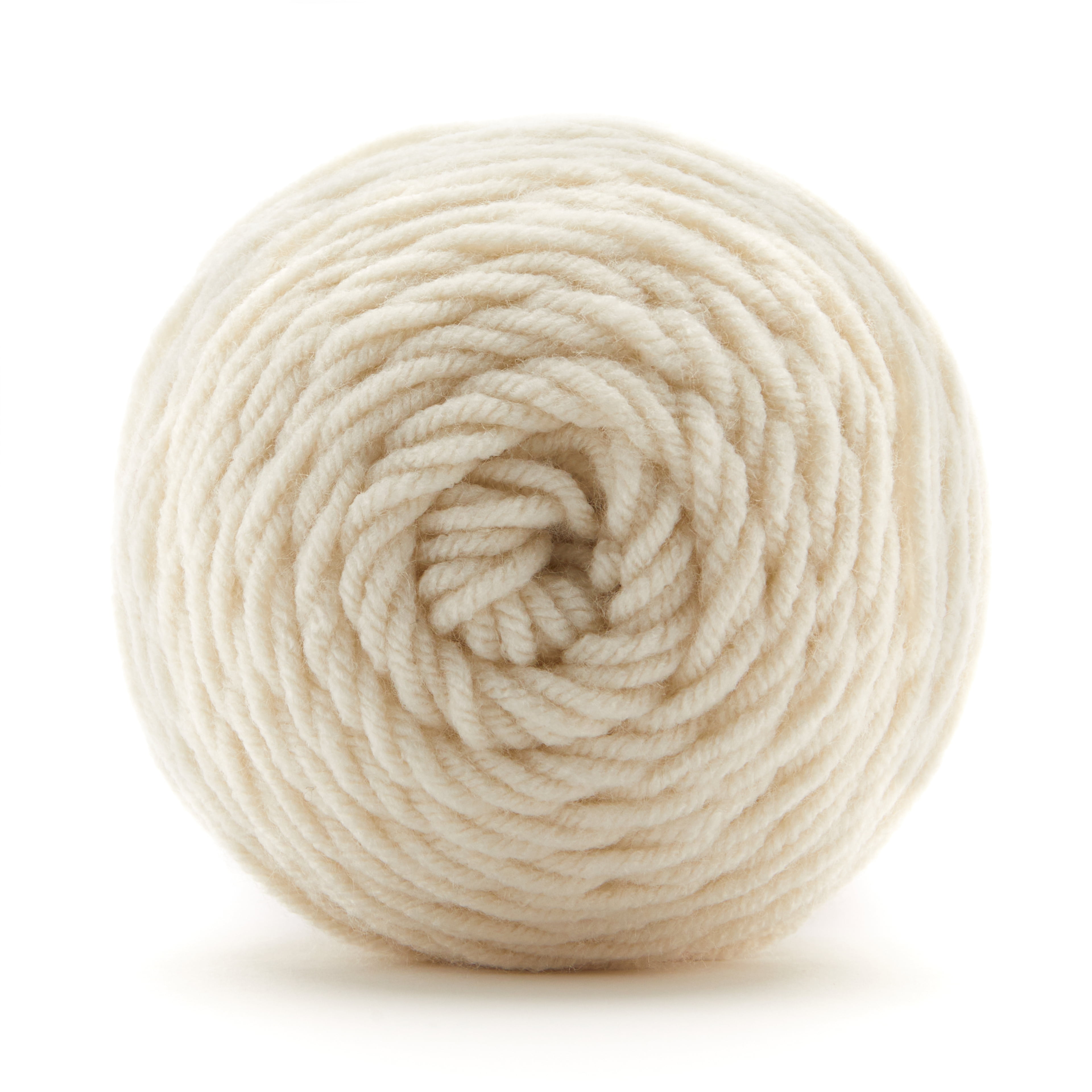 Loops & Threads Soft Classic Solid Yarn - Solid Color Yarn for Knitting, Crochet, Weaving, Arts & Crafts - Off White, Bulk 12 Pack