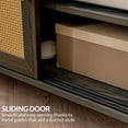 thumbnail image 6 of BELLEZE Shoe Rack for Entryway, Free Standing Storage Cabinet with Rattan Sliding Door for Living Room and Bathroom - Dana(Brown), 6 of 7