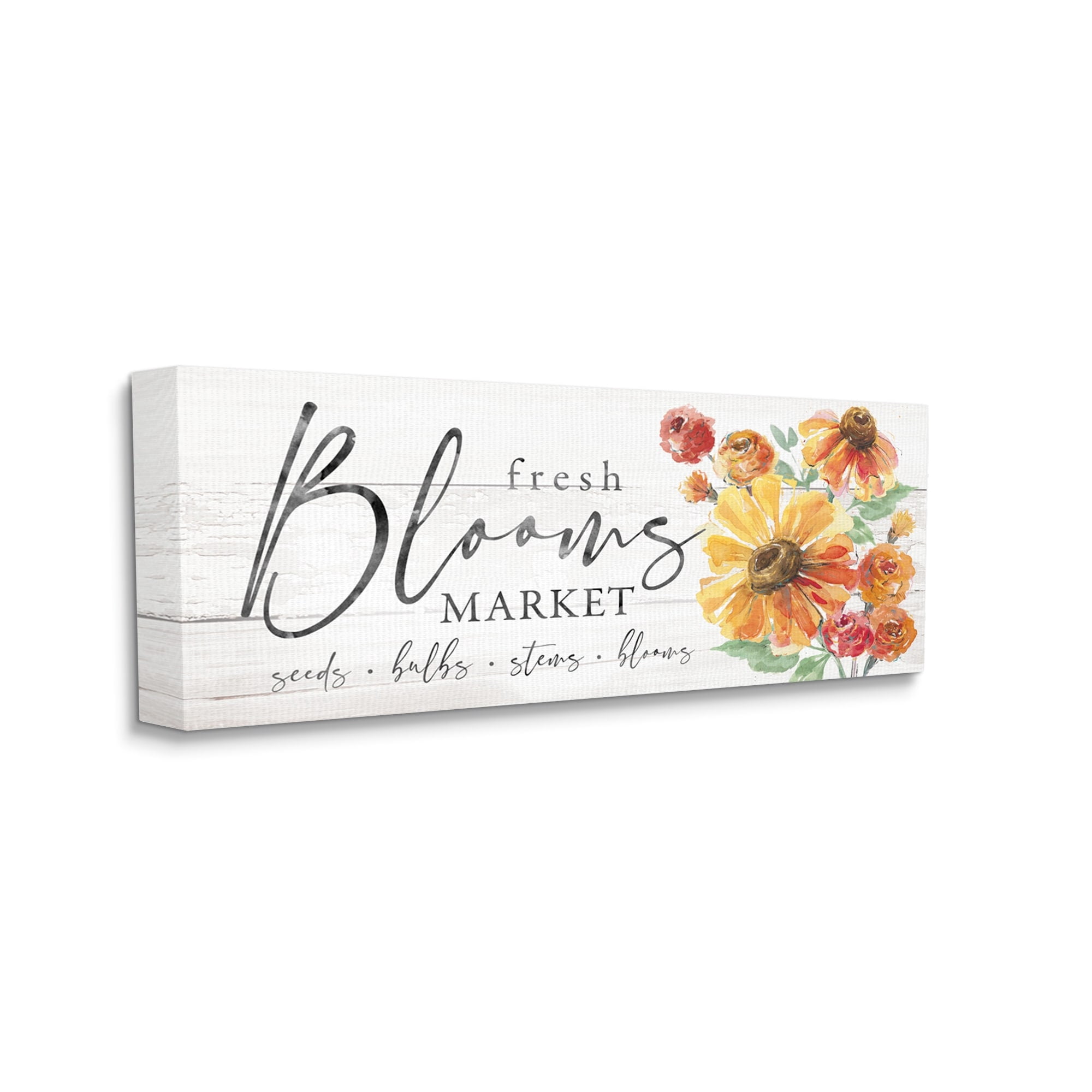 Stupell Industries Fresh Blooms Market Seeds Bulbs Stems Flower Illustration,40 x 17, Design by Courtney Morgenstern