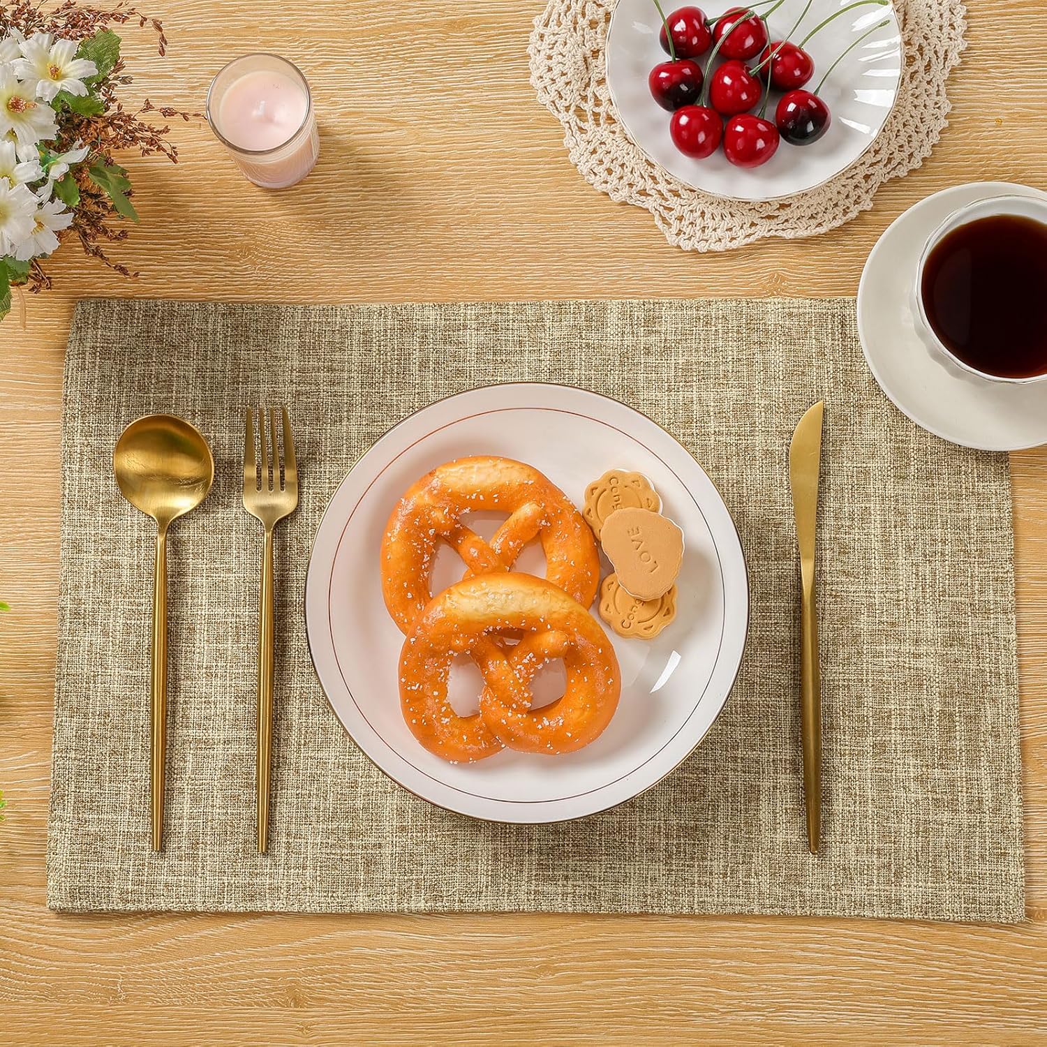 Yamaziot Reversible Fabric Placemats Set of 4 photo 8