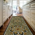thumbnail image 4 of Ox Bay Blooming Charcoal 2 ft. 3 in. x 6 ft. 9 in. Oriental Medallion Runner Rug, 4 of 7