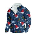 thumbnail image 2 of Elvqul Christmas Sweatshirts for Men Ugly Shirts Crewneck Half Zipper Print Pullover Trendy Mens Sweatshirts Long Sleeve, 2 of 3