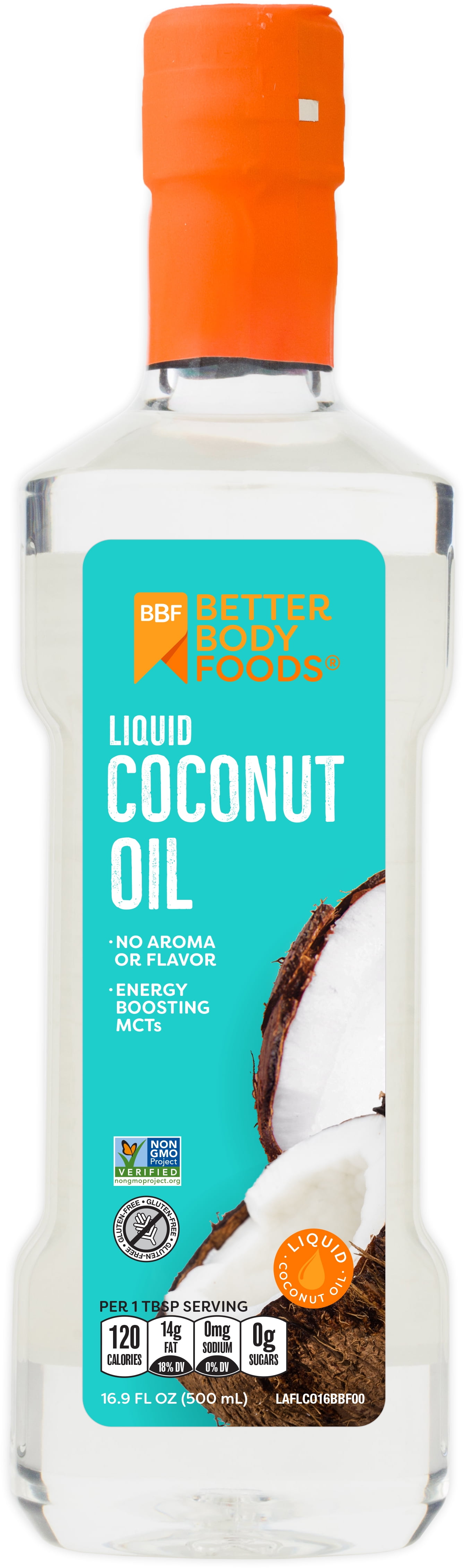 BetterBody Foods Liquid Coconut Oil, Plastic bottle, 16.9 fl oz, 500 ml