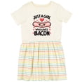 thumbnail image 3 of Inktastic Just a Girl Who Loves Bacon Girls Toddler Dress, 3 of 5