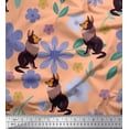 thumbnail image 1 of Soimoi Polyester Crepe Fabric Leaves,Floral & Wolf Cartoon Print Fabric by The Yard 42 Inch Wide, 1 of 3