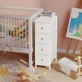 thumbnail image 6 of Narrow Storage Cabinet, Narrow Nightstand Dresser with 4 Drawers, Slim Fabric Dresser Storage Tower for Small Spaces, White Dresser, for Bedroom, Bathroom, Laundry, Closet, 6 of 16
