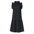 thumbnail image 2 of Uhndy Women's Sleeveless Ruffles Dress Loose Minidress Casual Summer Dress Black 3XL, 2 of 6