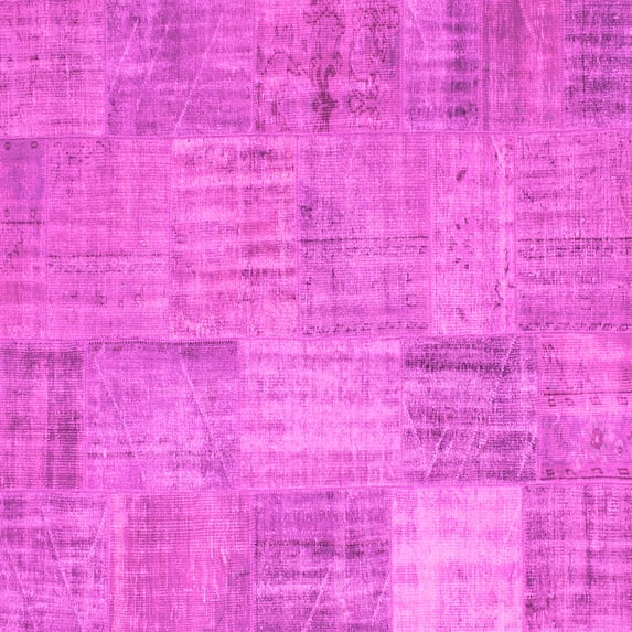 Ahgly Company Indoor Square Patchwork Pink Transitional Area Rugs, 6' Square
