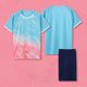 thumbnail image 2 of Odeerbi 4-14 Años Conjunto de Verano Para Niños de Atletismo Camiseta de Running de Secado Rápido Camiseta de Manga Corta Transpirable Camiseta de Manga Corta Con Degradado, 2 of 5