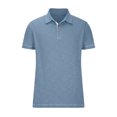 thumbnail image 3 of WREESH Men's Solid Henley Shirts Short Sleeve Turndown Collar Shirt for a Classic and Versatile Look Sky Blue, 3 of 8