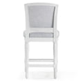 thumbnail image 4 of Charleston 26" White Counter-Height Bar Stool with Gray Upholstered Seat and Back, 4 of 8