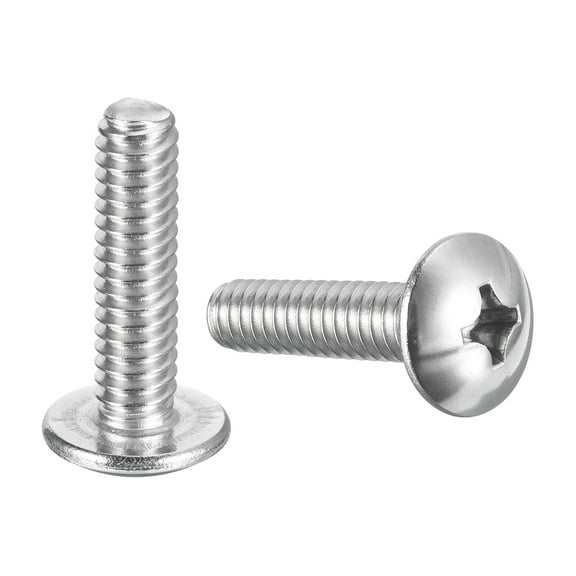 1/4-20 x 1" Truss Head Phillips Machine Screws, 304 Stainless Steel 18-8, Bright Finish, 10 Pack