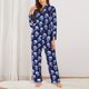 thumbnail image 2 of Fotbe crystal Skull Conjunto de Pijama de Manga Larga para Mujer con Estampado, Ropa de Dormir de 2 Piezas, Conjunto de Casa Suave y Cómodo con Bolsillos-Small, 2 of 7