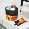 thumbnail image 6 of PhooArto Drawstring Cosmetic Bag, Barrel Shaped Portable Travel Makeup Bags, Fire Flaming Running Horse Large Capacity Waterproof Multifunctional Bucket Toiletry Bag, 6 of 6