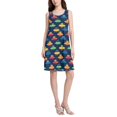 thumbnail image 2 of FORMRS Summer Dress for Women Loose U Neck Sleeveless Midi Beach Sundresses with Pockets, Rainbow Space Cat, 2 of 8