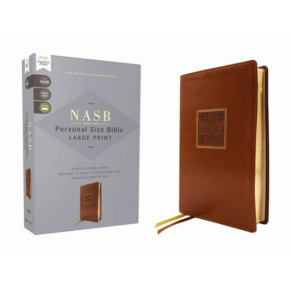 Nasb, Personal Size Bible, Large Print, Leathersoft, Brown, Red Letter, 1995 Text, Comfort Print, (Hardcover)
