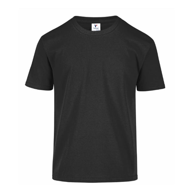Playera Peso Completo de Cuello Redondo y Manga Corta, Unisex para Jóvenes, Color Negro, 100% Algodón, Talla Chica Yazbek J0300