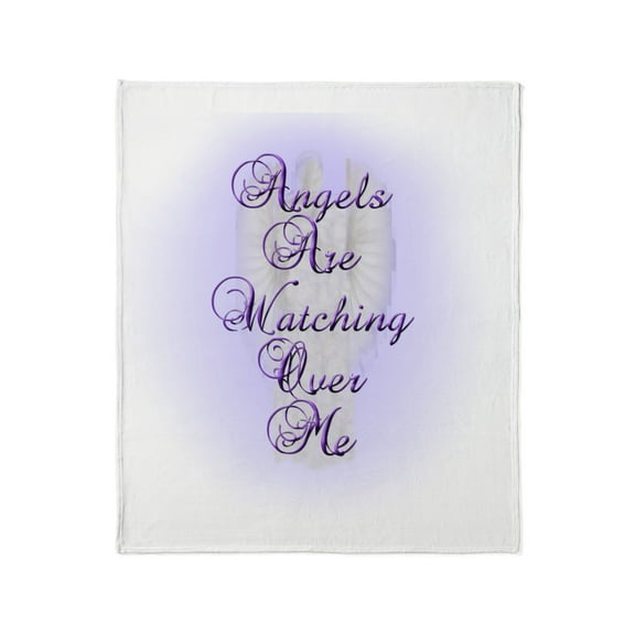 CafePress - Angels Are Watching Over Me Copy Throw Blanket - Soft Fleece Throw Blanket, 50"x60" for All Ages