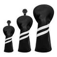 thumbnail image 1 of 3 uds Cubierta de cabeza de madera de Golf Sunnimix cuero PU impermeable Negro, 1 of 8