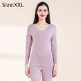 thumbnail image 2 of Conjuntos de Calzoncillos largos térmicos para mujer, ropa interior de 2 piezas con forro polar, conjunto de pijama superior e inferior, portátil de doble cara, 2 of 6