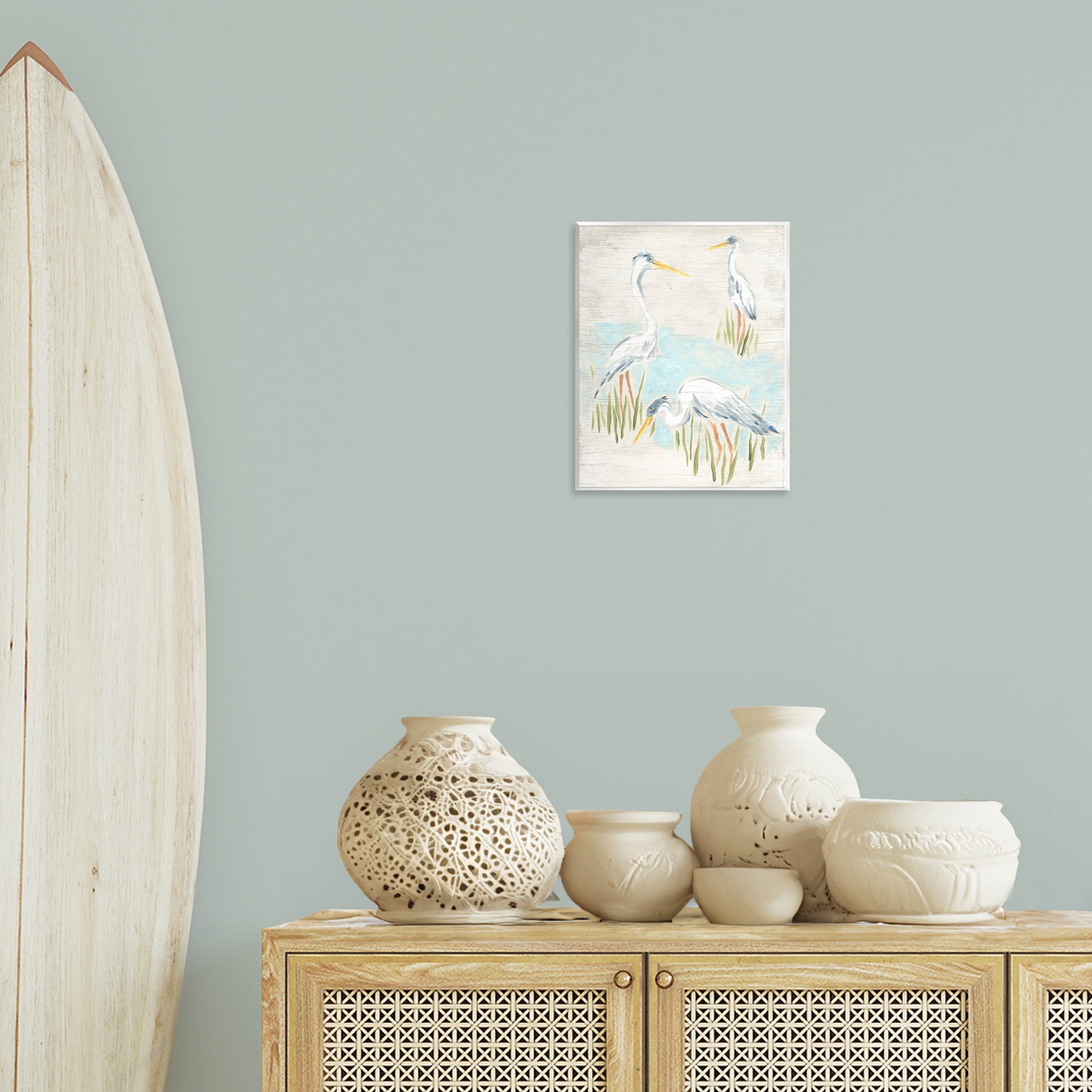 Stupell Industries Nautical Heron Trio Animals & Insects Painting Unframed Art Print Wall Art, 11 x 14