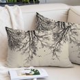 thumbnail image 2 of Beige Black Branches Throw Pillow Covers, Botanical Dead Tree Birds Soft Breathable Pillow Cases with Invisible Zipper for Sleeping, Toddler Pillowcases for Couch Bed Sofa Chair 12x20 Inches, 2 of 9