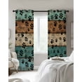 thumbnail image 3 of Fsddascl Dog Claws Blackout Curtains for Bedroom/Living Room, Thermal Insulated Kitchen Curtains, Black Cat Pets Printed Teal Brown Wood Grain Grommet Darkening Window Treatment Drapes 27.5"x39"x2, 3 of 8