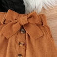 thumbnail image 5 of Toddler Girl Winter Fall Outfit Long Puff Sleeve Sweater Belt Mini Skirt Side Pocket Clothing Set 9M-4T, 5 of 5