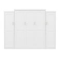 thumbnail image 6 of Full Size Murphy Bed with Two Wardrobe and Storage Shelf, Wall Bed Frame Folding into Cabinet Design, Multifunctional Wood Foldable Platform Bed for Guest-Room, Bedroom, White, 6 of 8