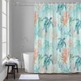 thumbnail image 5 of Teal Sea Turtle Starfish Shower Curtains for Bathroom, Summer Beach Coral Shell Blue Washable Fabric Shower Curtain with Hooks Waterproof Bathroom Decor Sets, 60 x 72 Inches, 5 of 9