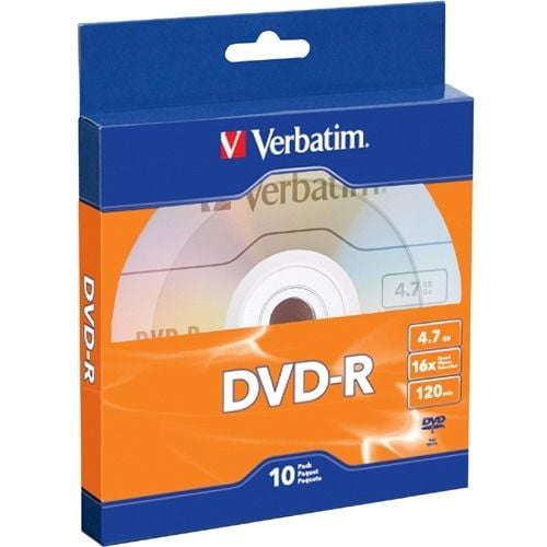 Verbatim DVD-R 4.7GB 16X avec Surface de Marque - 10pk Boîte en Vrac
