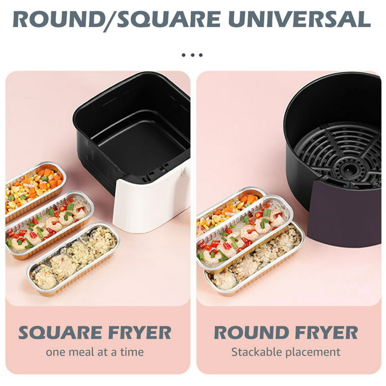 30PCS 20CM Square Air Fryer Aluminum Foil Pan Oven BBQ Tray Food Containers  Cakes Kitchen Supplies Lunch Boxes Kitchen Gadget