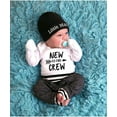 thumbnail image 2 of Newborn Infant Baby Boy Clothes Long Sleeve Romper Pants Headband Hat Outfits Set ( 3-6 Months, White), 2 of 6