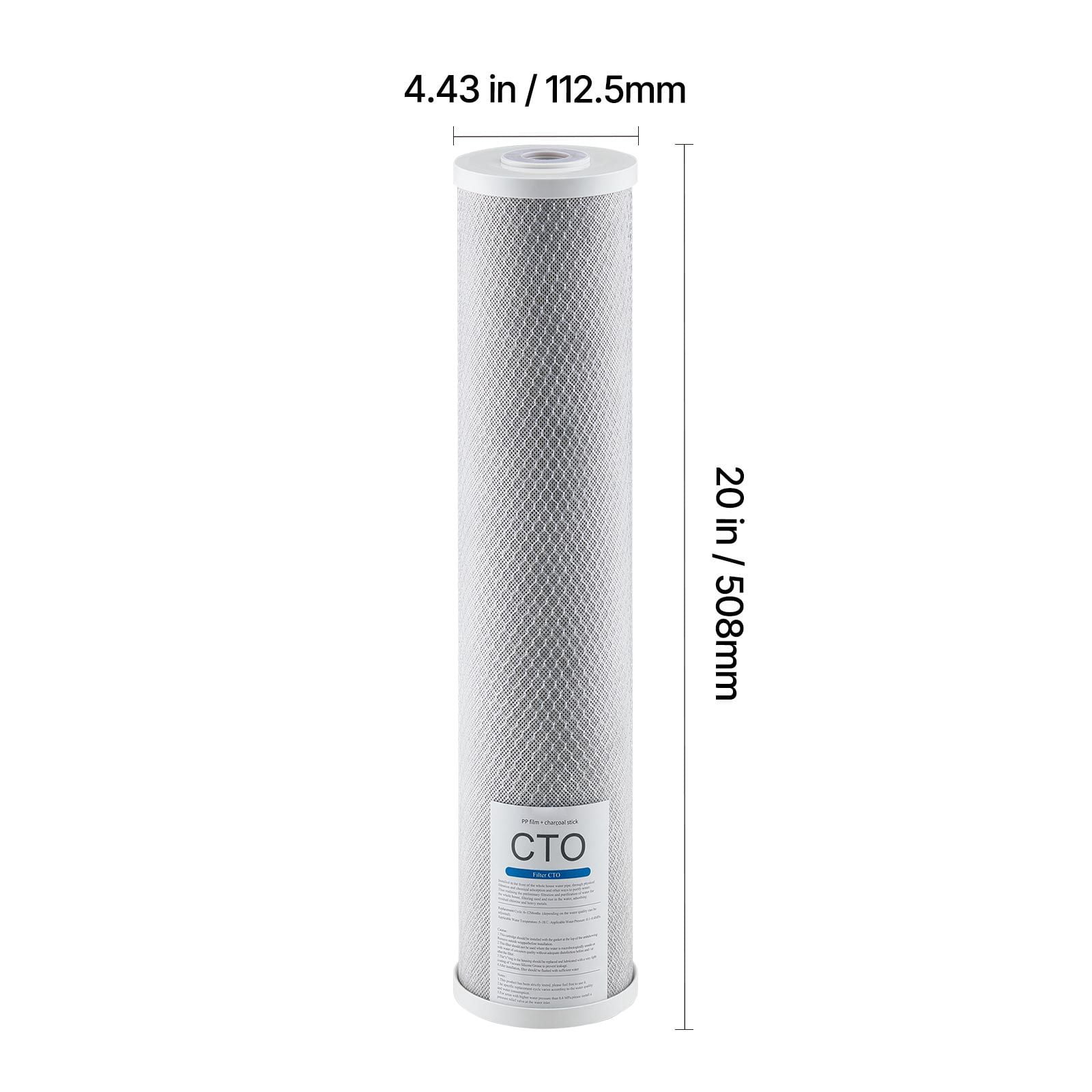 Whole House Water Filter Replacement Cartridge 4.5x20 Inch CTO Activated Carbon Block 100000 Gallon for Kitchen Bathroom