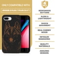 thumbnail image 7 of Case Yard Wooden Case for iPhone-8-Plus Soft TPU Silicone cover Slim Fit Shockproof Wood Protective Phone Cover for Girls Boys Men and Women Supports Wireless Charging Siberian Husky Design, 7 of 7